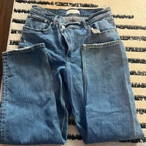 Abercrombie 90s Straight Jeans with Asymmetrical Button